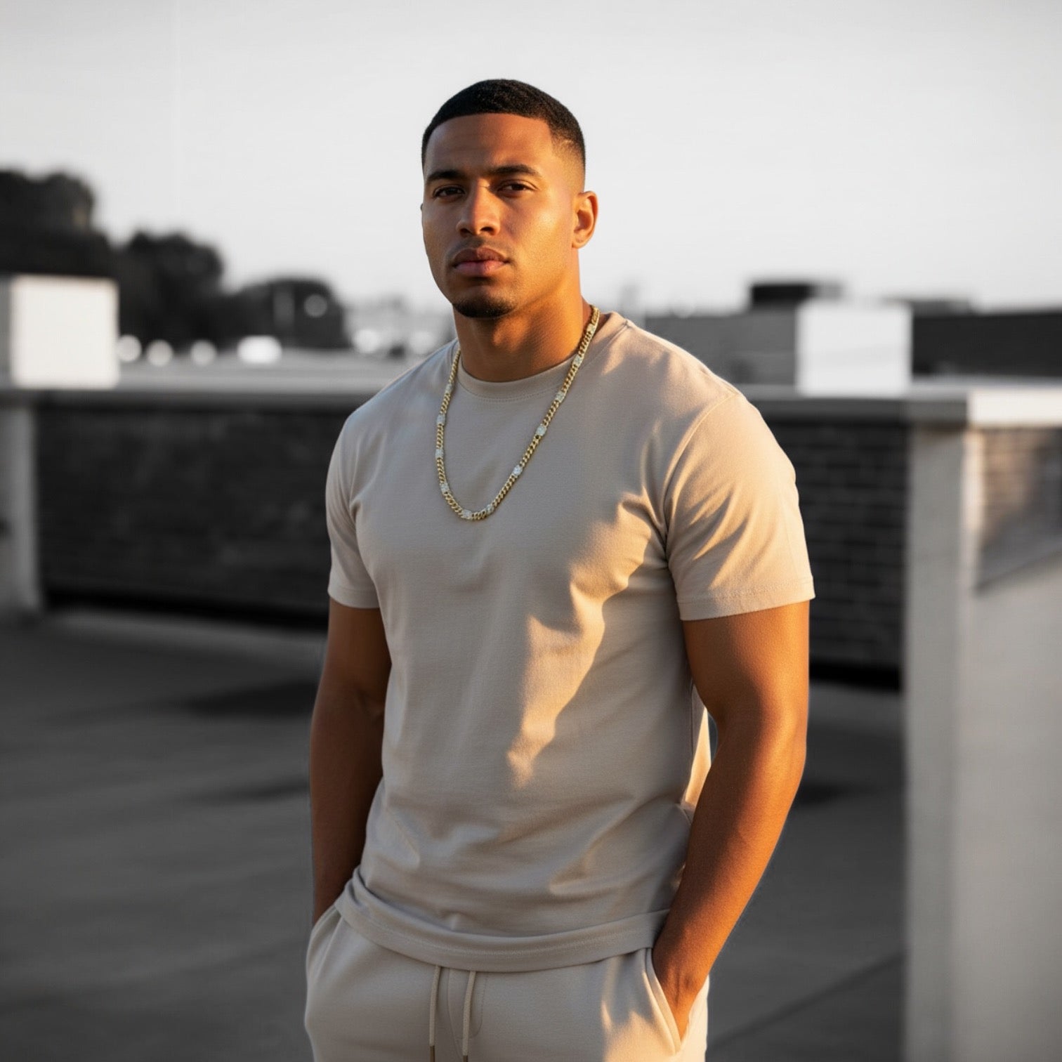 Cadena Eslabón Cubano con Detalles Pavé en Zirconia 10K