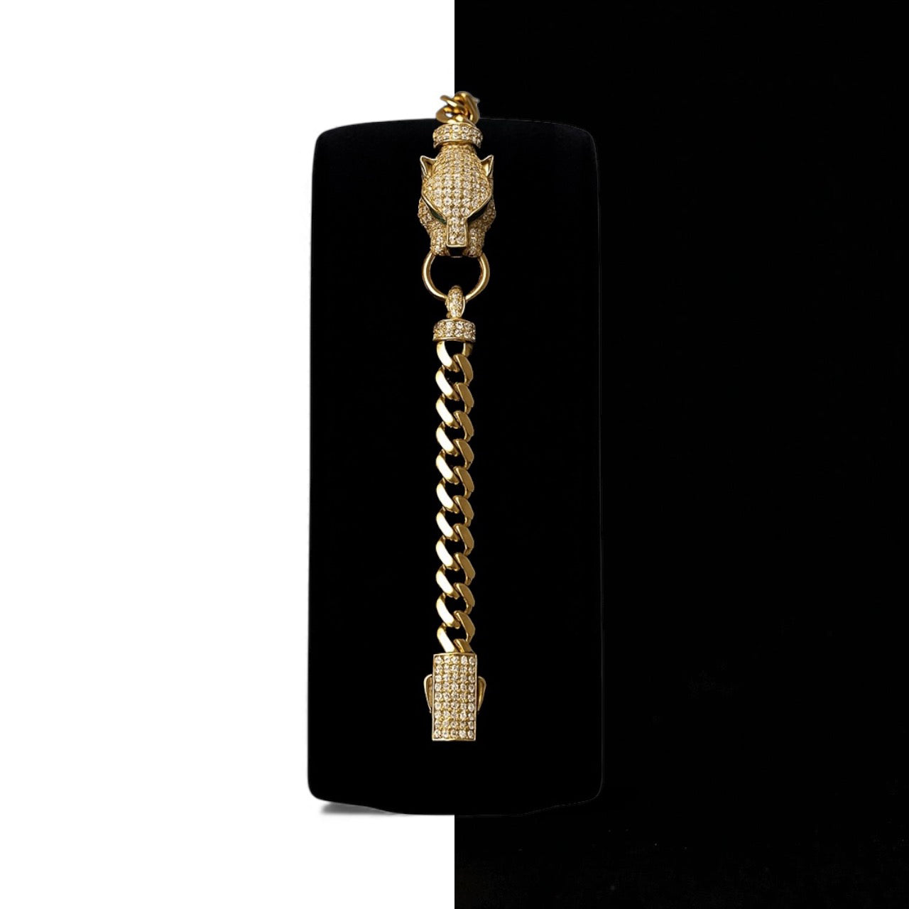 Pulsera Mónaco Pantera de 10K