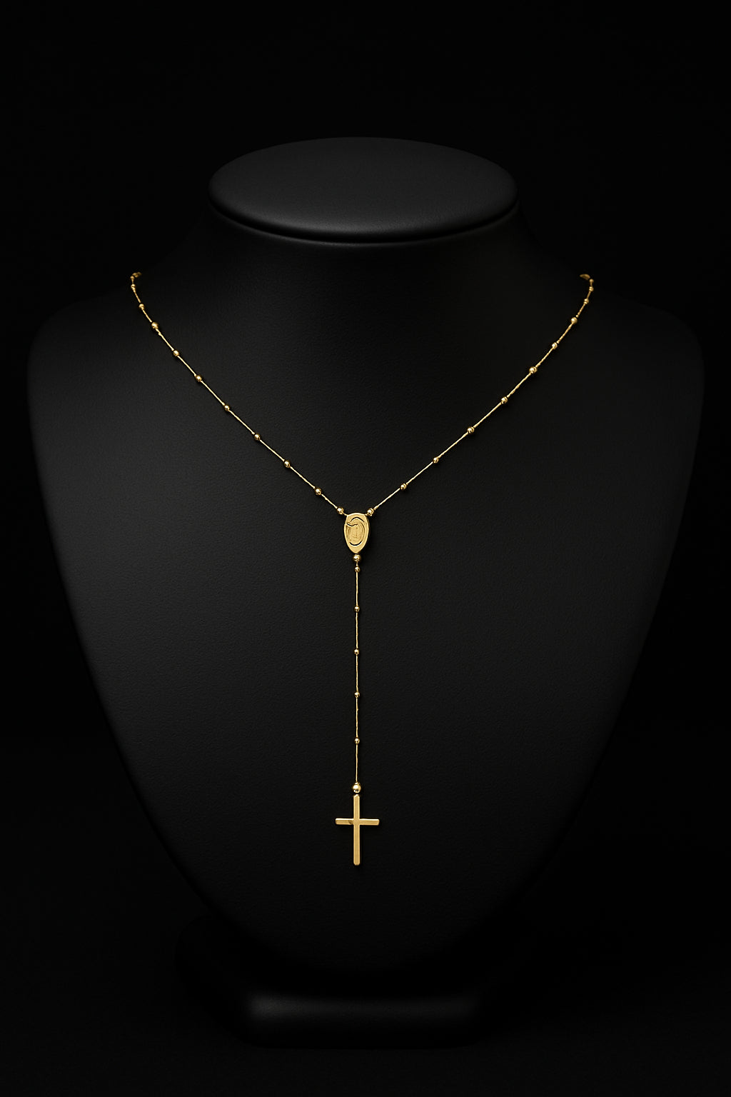 Collar tipo rosario de 14K